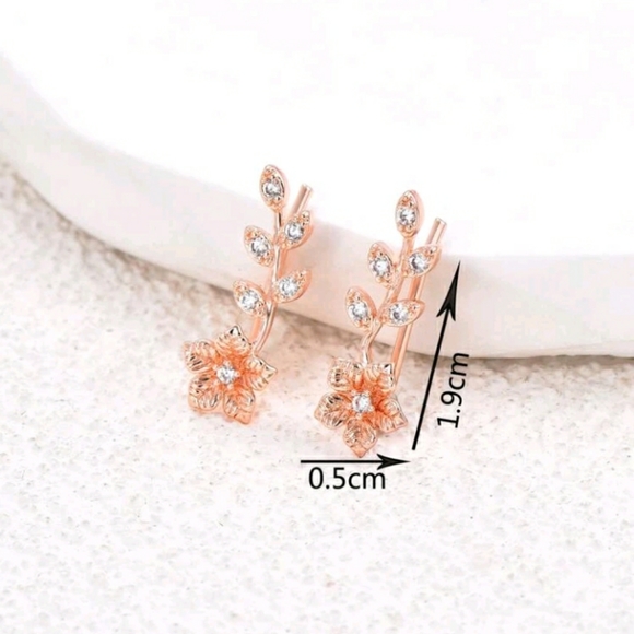 2/$29 Rose Gold Rhinestone Earrings - Picture 3 of 5